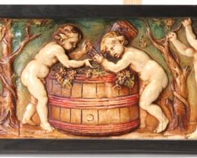 Large chalkware bas-relief