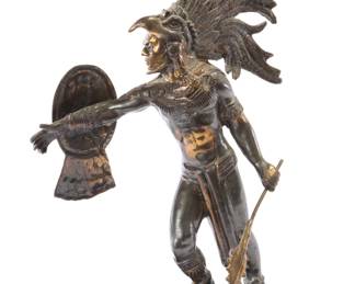 Bronze Indian Warrior Sculpture