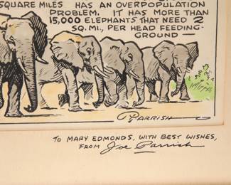 Original Joe Parrish Nature Notes Cartoon art