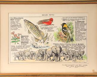 Original Joe Parrish Nature Notes Cartoon art