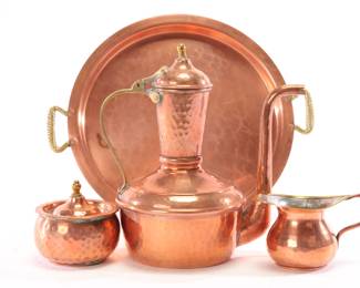 Hammered Copper Turkish Coffee set