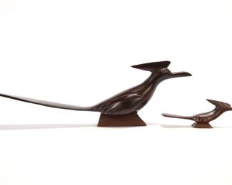 carved wood birds