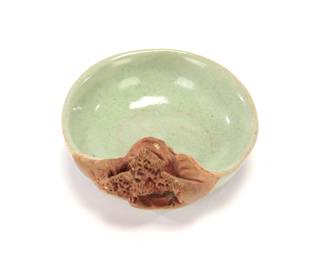 Carved scene Japanese bowl