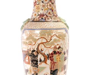 Monumental Japanese Satsuma Vase 24"