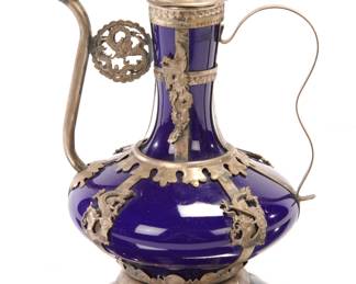 Chinese porcelain with silver overlay ceremonial vessel