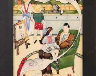 Moorcroft Pottery Tile Limited Edition 40/60 Signed Nicola Slaney