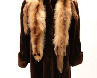 Art Deco Fur Coat with mink stole