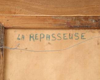 Carol Theard Cubist Oil Painting "La Repasseuse" 