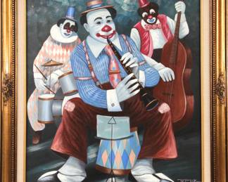 R. Peck Jazz Clowns Painting