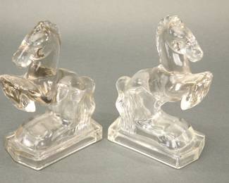Glass Horse Bookends