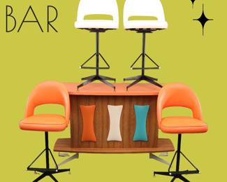 MCM Dry Bar & Barstools