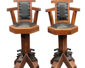 MCM Brutalist Swivel Barstools