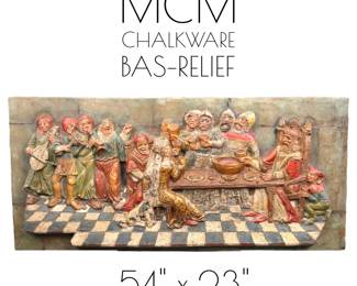 Gesso over Fiberglass Bas-Relief Wall Sculpture