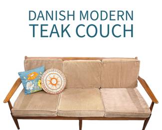 Danish Modern Teak Couch with 2 sets of cushions