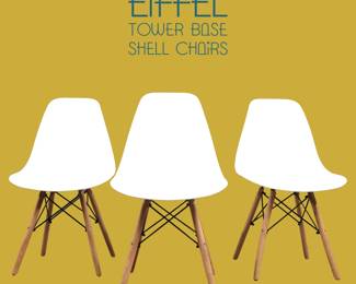 Shell Chairs with Eiffel tower base 