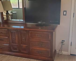 Vizio TV
70s Era dresser with mirror