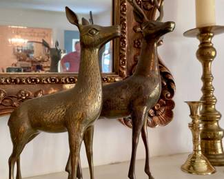 close up of brass deer