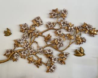 pair of dogwood wall decor