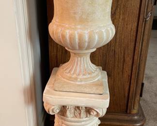 large urn with pedestal