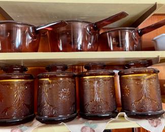 Tiara Amber canisters, Visions cookware