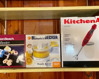New in Box: KitchenAid blender, Black & Decker juicer, Hamilton Beach super shooter