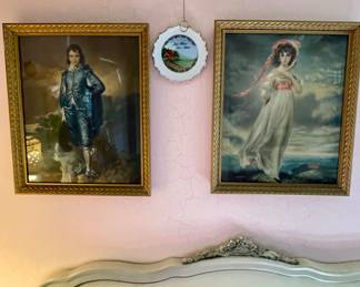 Pinky and Blue Boy vintage prints - good color