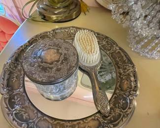 silverplate vanity set