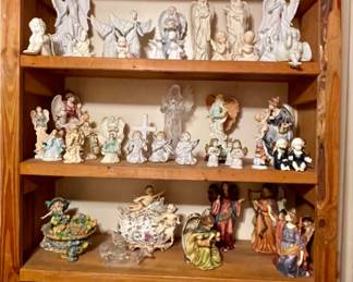 lots of angel figurines