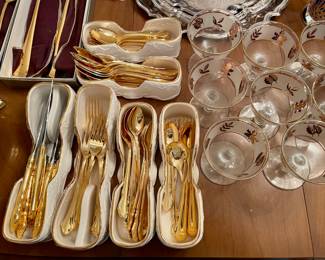 gold flatware set
