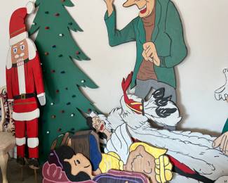 Christmas cutout displays, Peanuts and 101 Dalmatians 