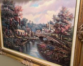 framed landscape painting