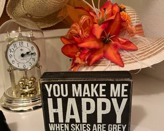 anniversary clock and sign