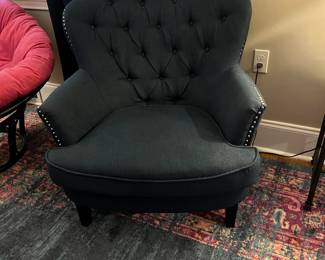 Navy blue reading chair. $40