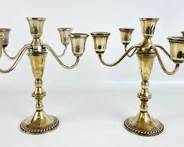 605 Grams Of Duchin Creations Pair Sterling Silver Weighted Candle Sticks