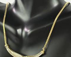 Fantastic Fine 14K Gold Necklace & Diamond 14k attached pendant 17" Long Diamond Pendant 2"x 1". 10.4 Grams