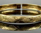 Fine 14k Gold Bangle 8.75� Bracelet Incised Design 6.8 grams
