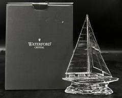Fine Waterford Crystal Clear Sailboat Sculpture With Original Box