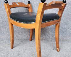 Vintage Biedermeier Style Bench with Brass tack Trim