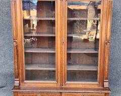 Fantastic Antique Glass Front 2 Door Bookcase Display Case