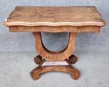 Antique Empire Style Card Table Serpentine Edge