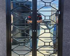 Michael Weiss Modernism Mirrored 2 Door 2 Drawer Cabinet Hollywood Regency Style