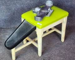 modern Shoe Salesman Shoe Footer Stool & Aluminum Brannick Foot measurement Device MCM Style