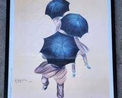 Fantastic Large Parapluie Revel Paris Depose Poster by Hoffman 1922 Framed