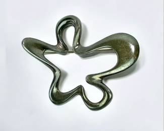 Georg Jensen Sterling Silver mid Century Danish Modern Abstract Pin Brooch #321 15 Grams