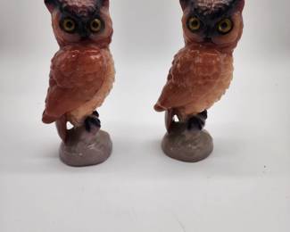 PAIR OF 1970'S OWL CANDLES