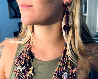 Beautiful Handmade folk art necklace. 