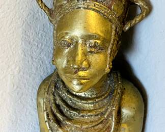 African Brass Bust
