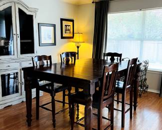 Dining table with 5 chairs.  Also folds to a 4 top.