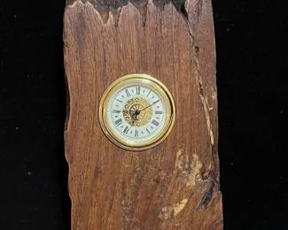 Burl wood clock.