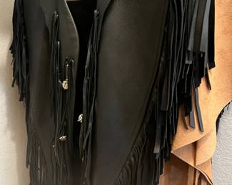 Leather vests boho hippie western Native American 